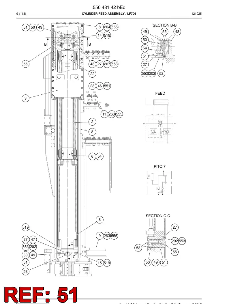 55087604 550 876 04 Bearing bushing - Sandvik Technical Drawing