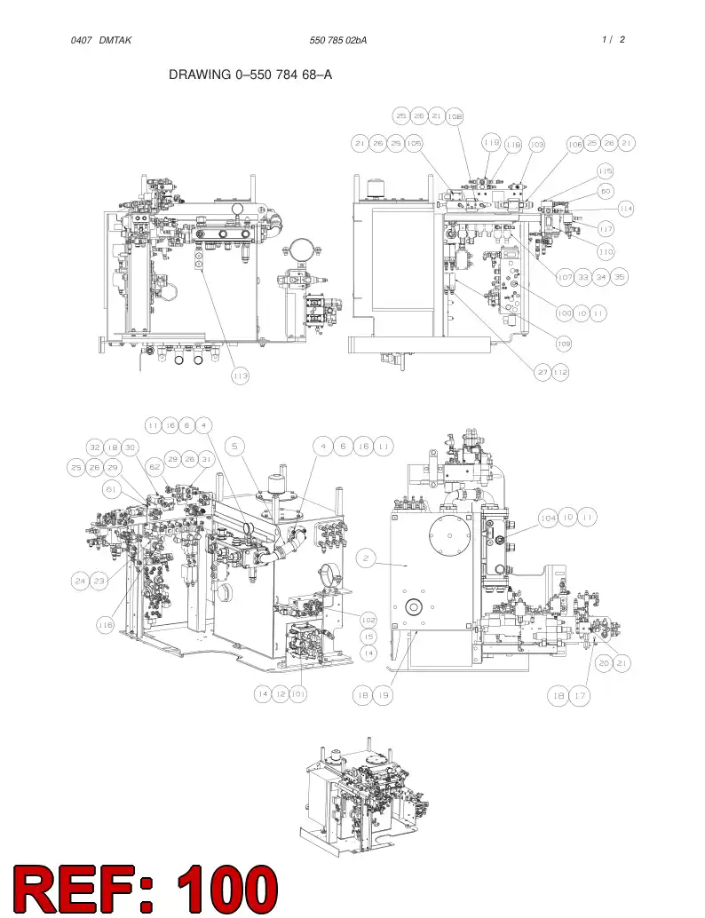 55087611 550 876 11 VALVE ASSEMBLY - Sandvik Technical Drawing