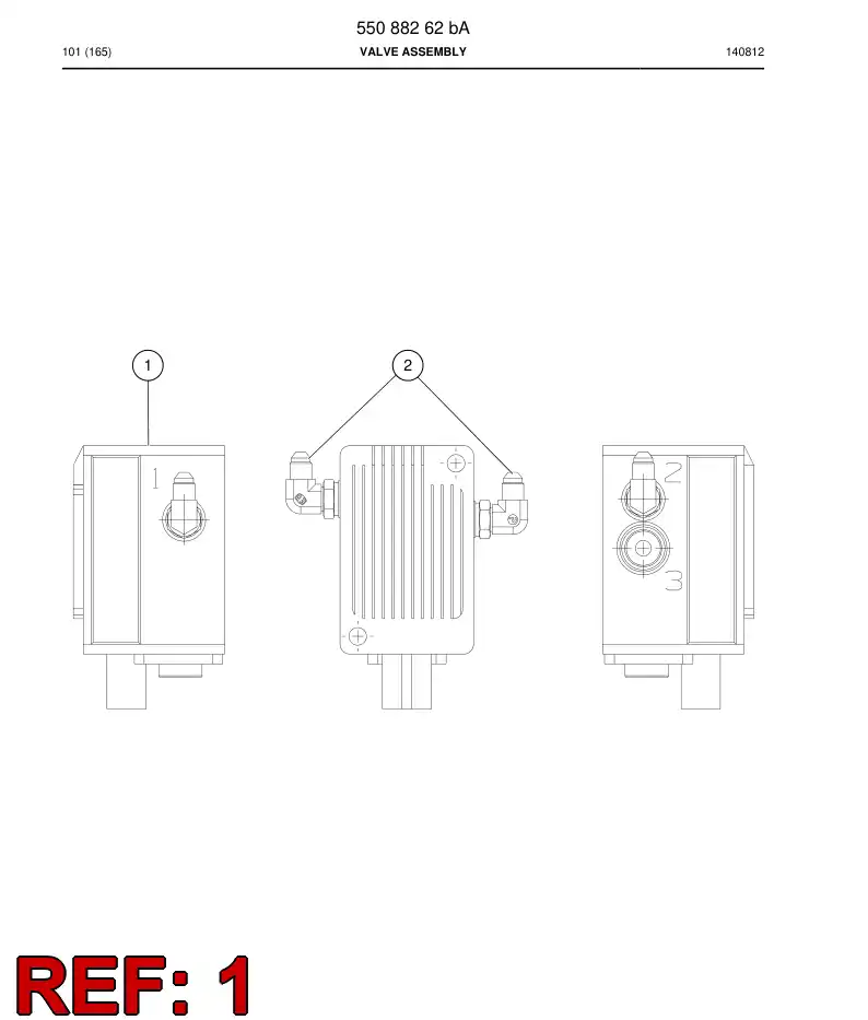 55087677a 550 876 77a Valve, Pressure Regulating - Sandvik Technical Drawing