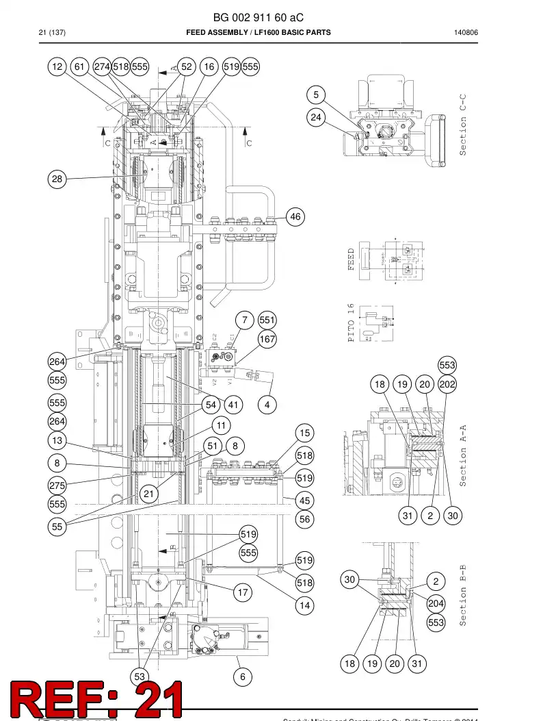 55087746 550 877 46 Plate - Sandvik Technical Drawing