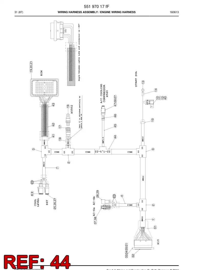 55087838 550 878 38 Adapter, Tee - Sandvik Technical Drawing
