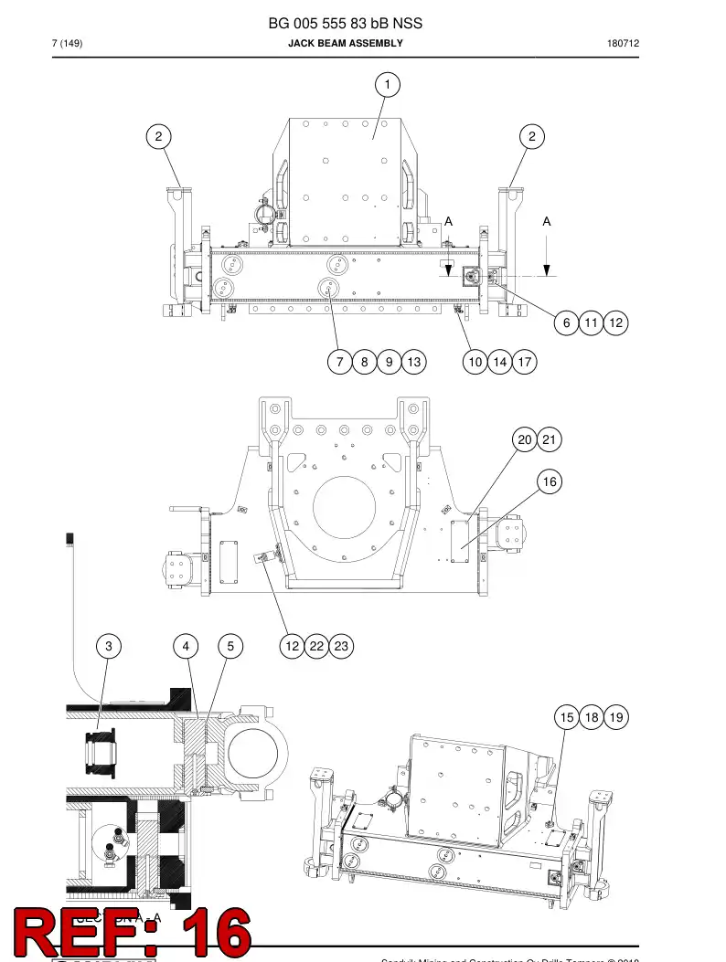 55087870 550 878 70 Plate - Sandvik Technical Drawing
