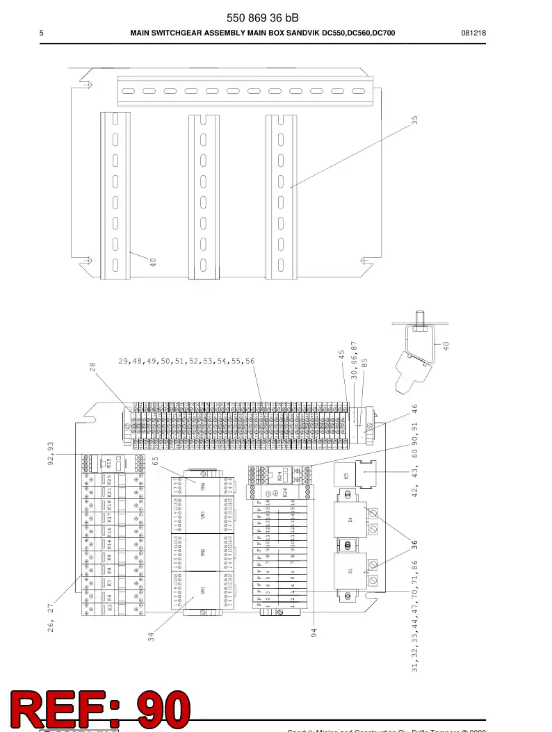 55088174 550 881 74 Relay - Sandvik Technical Drawing