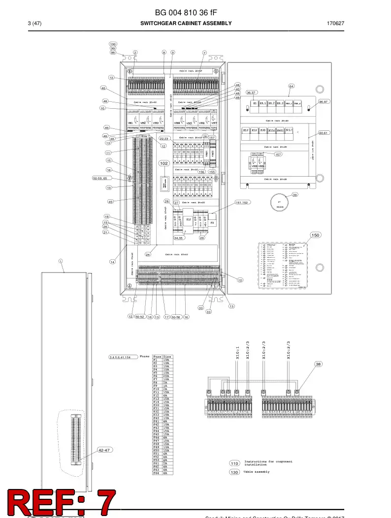 55088196 550 881 96 Switching bridge - Sandvik Technical Drawing