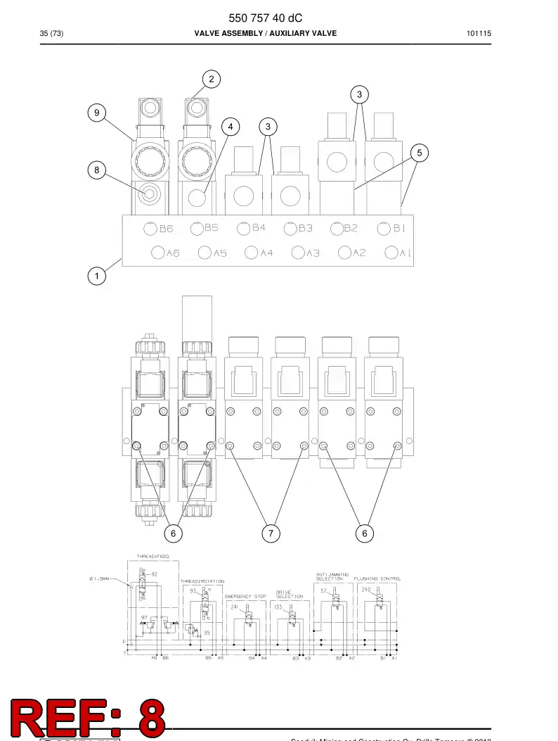 55088344a 550 883 44a Valve, Pressure Relief - Sandvik Technical Drawing
