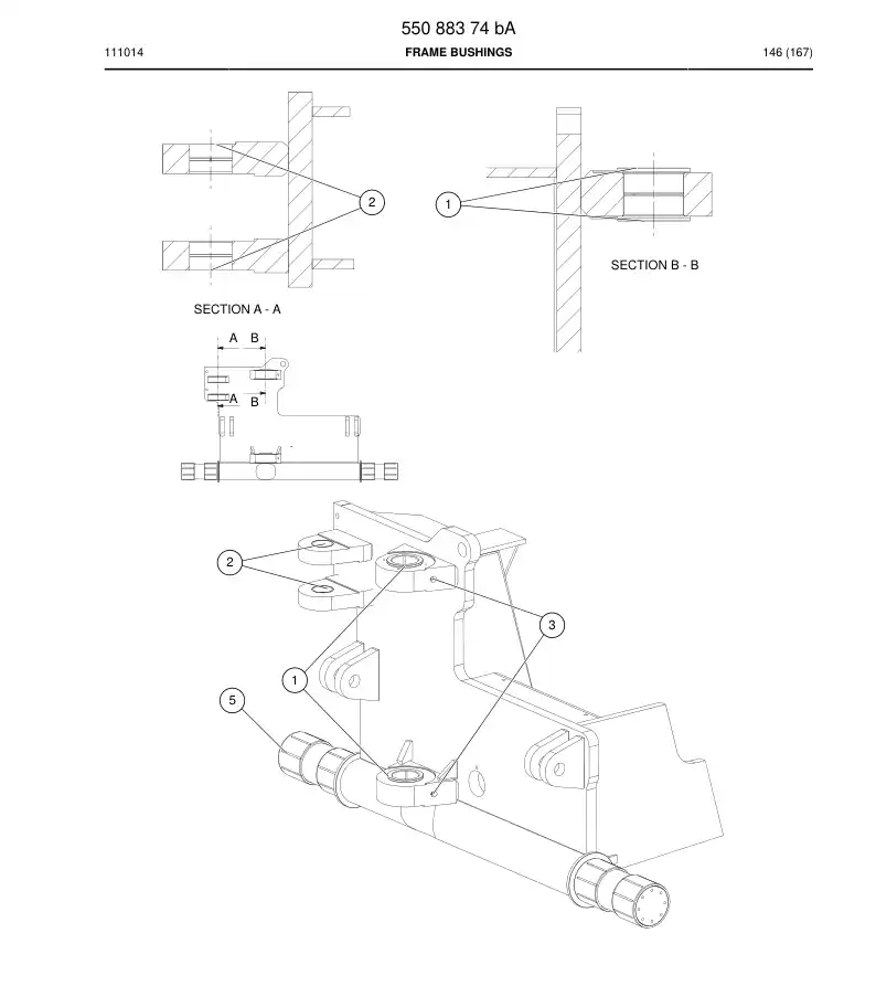 55088374b 550 883 74b FRAME BUSHINGS - Sandvik Technical Drawing