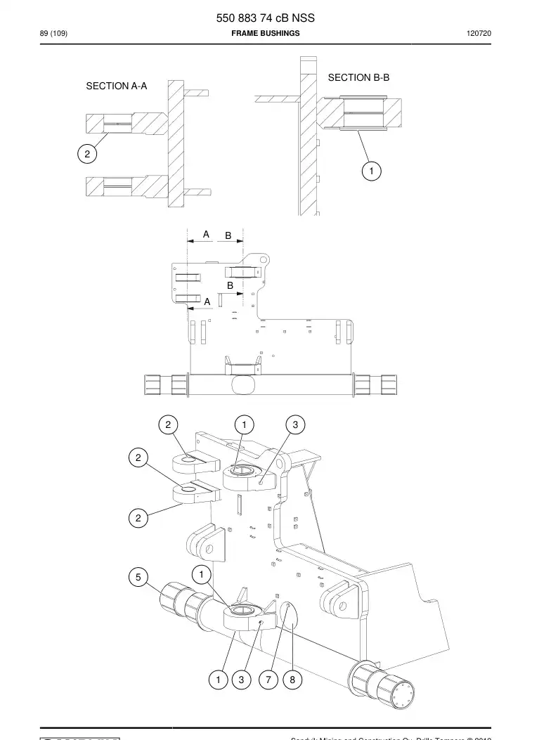 55088374c 550 883 74c FRAME BUSHINGS - Sandvik Technical Drawing