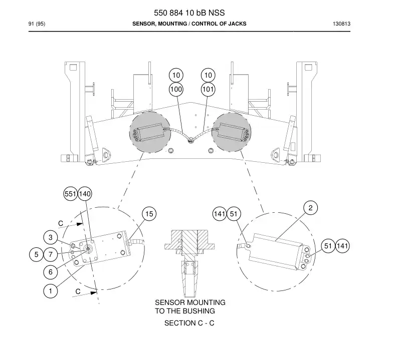 55088410b 550 884 10b Sensor, Mounting - Sandvik Technical Drawing