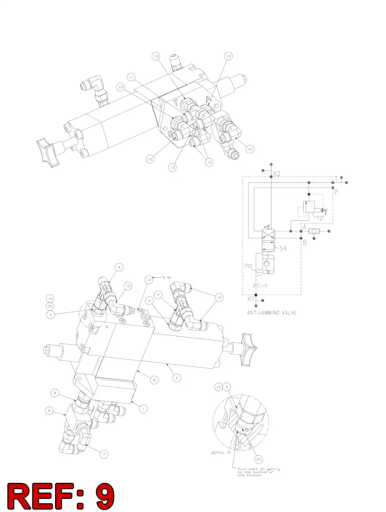 55088430 550 884 30 PRESSURE RELIEF VALVE - Sandvik Technical Drawing