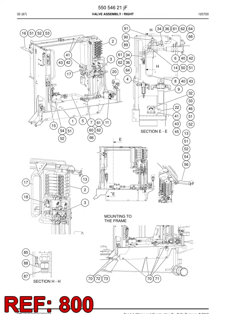 55088439h 550 884 39h Hydraulic diagram - Sandvik Technical Drawing
