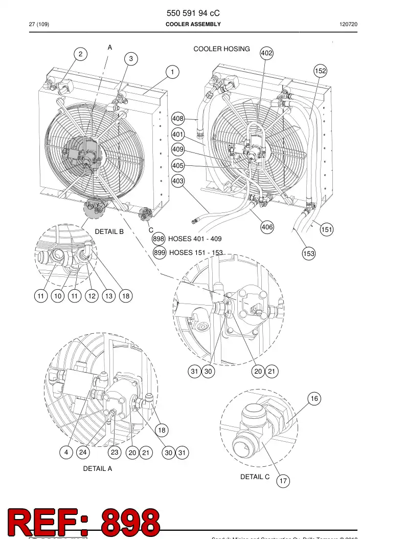 55088440 550 884 40 HYDRAULIC DIAGRAM - Sandvik Technical Drawing