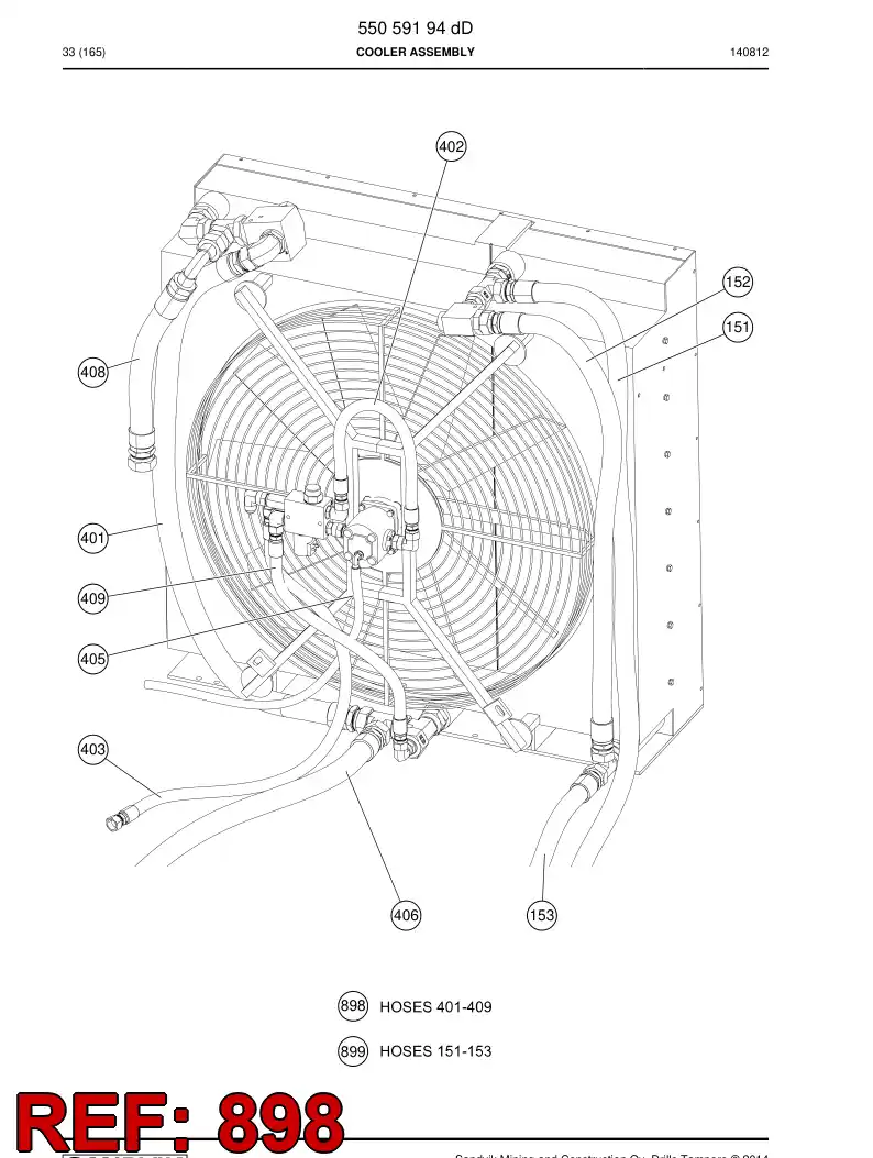55088440i 550 884 40i Schematic, Hydraulic - Sandvik Technical Drawing