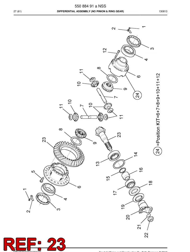 55088493 550 884 93 Ring Gear And Pinion Kit - Sandvik Technical Drawing
