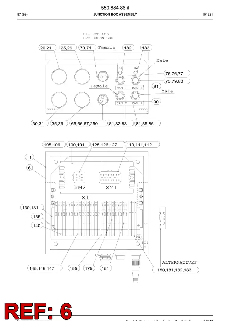 55088508 550 885 08 Instruction, Wiring - Sandvik Technical Drawing