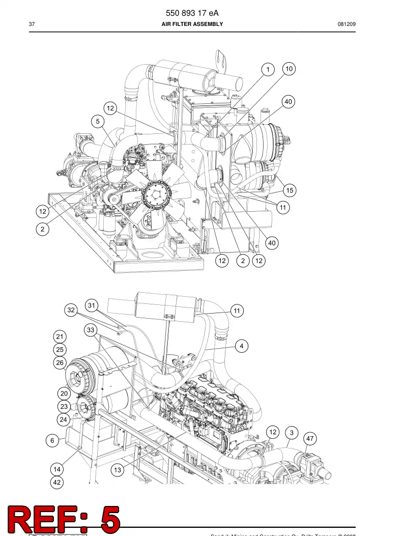 55088563a 550 885 63a INTAKE PIPE - Sandvik Technical Drawing