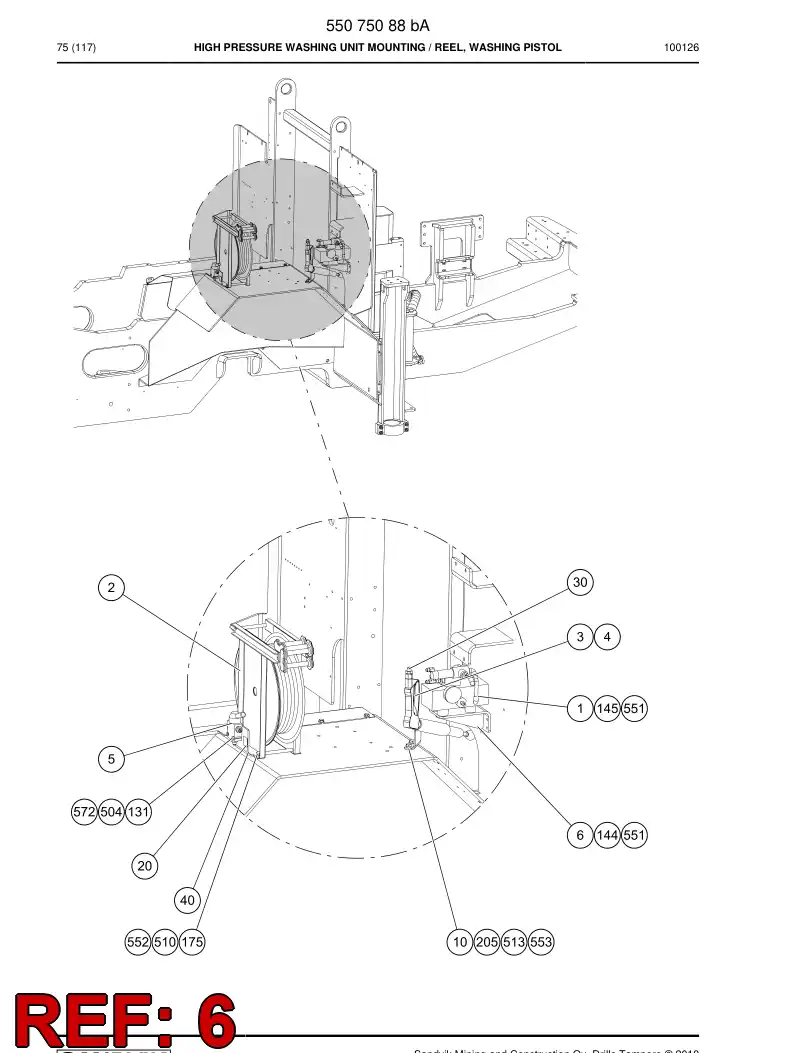 55088617 550 886 17 Bracket - Sandvik Technical Drawing