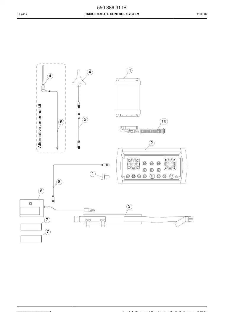 55088631f 550 886 31f Radio remote control system - Sandvik Technical Drawing