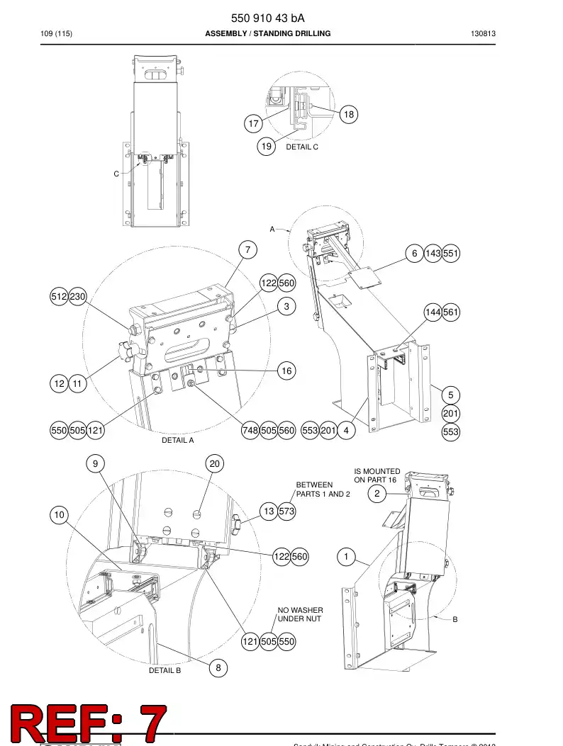 55088642 550 886 42 Plate - Sandvik Technical Drawing