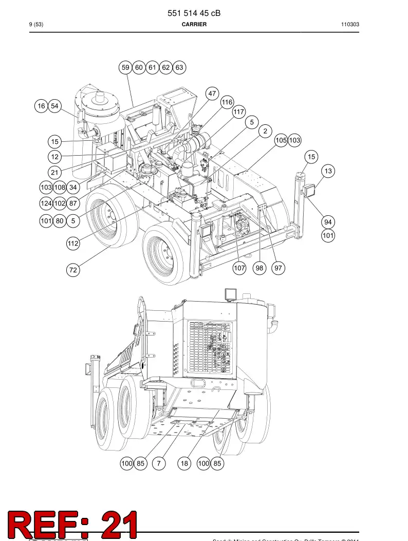 55088713 550 887 13 Support - Sandvik Technical Drawing