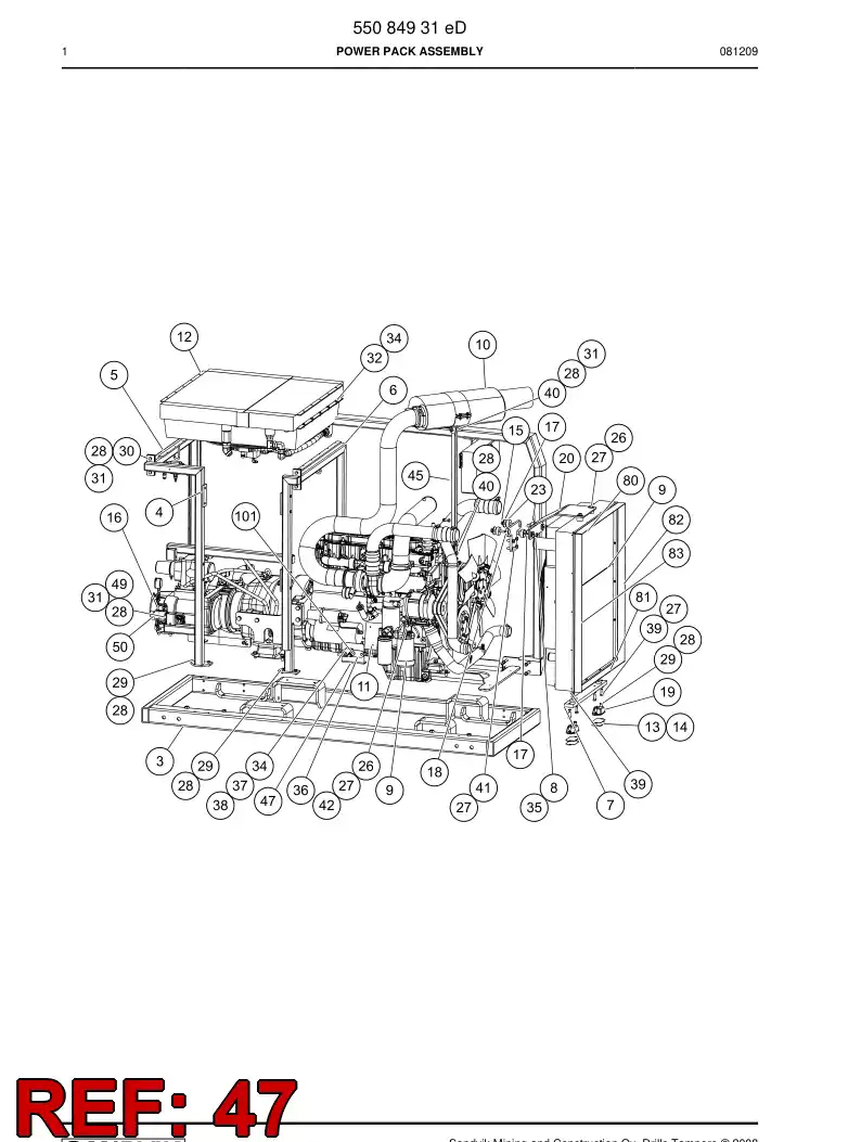 55088723 550 887 23 Mounting plate - Sandvik Technical Drawing