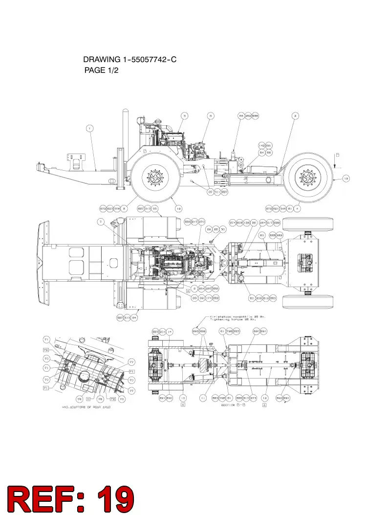 55088768 550 887 68 WHEEL ASSEMBLY - Sandvik Technical Drawing