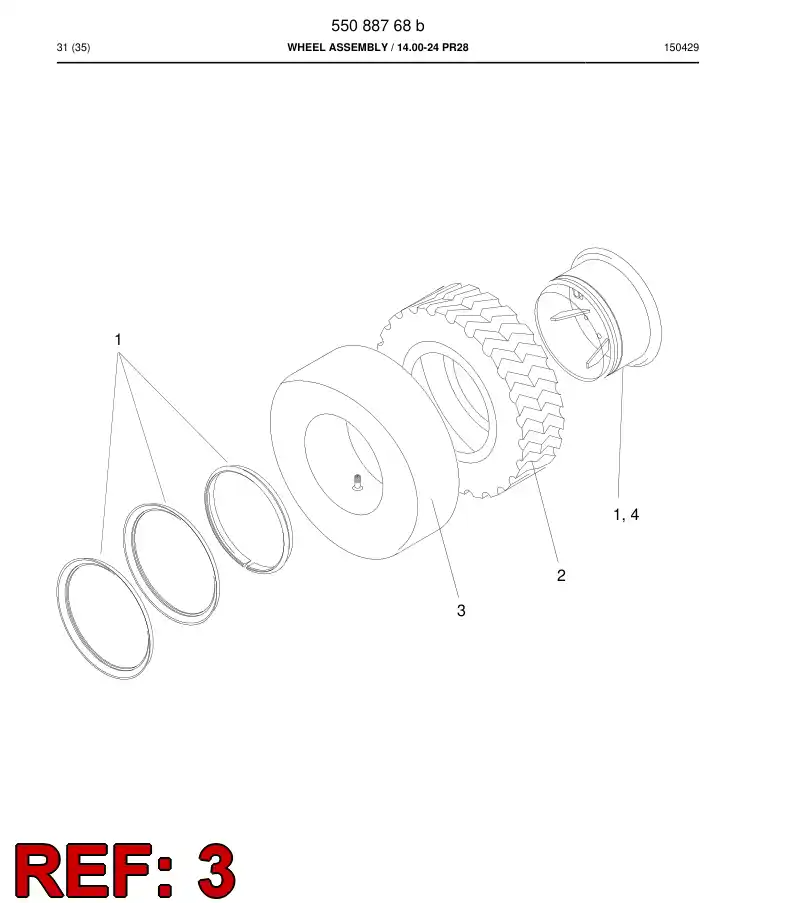 550 887 70a Tube (wheel) - drawing