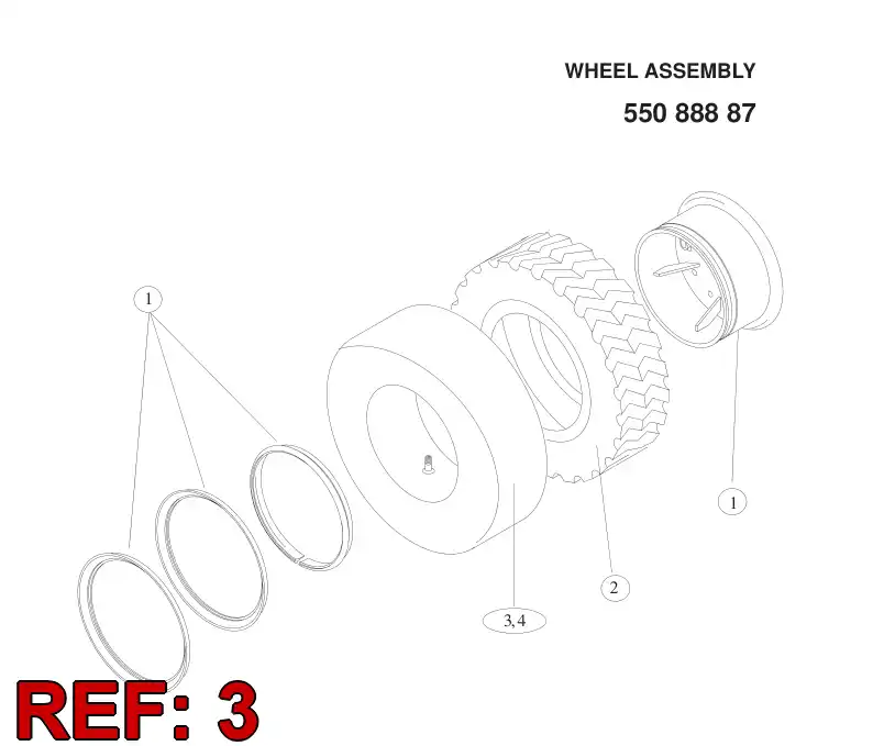 55088771 550 887 71 Tube (wheel) - Sandvik Technical Drawing