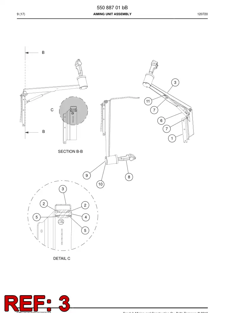 55088778 550 887 78 Arm - Sandvik Technical Drawing