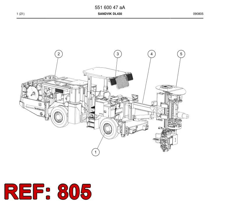 55088808 550 888 08 Hosing - Sandvik Technical Drawing