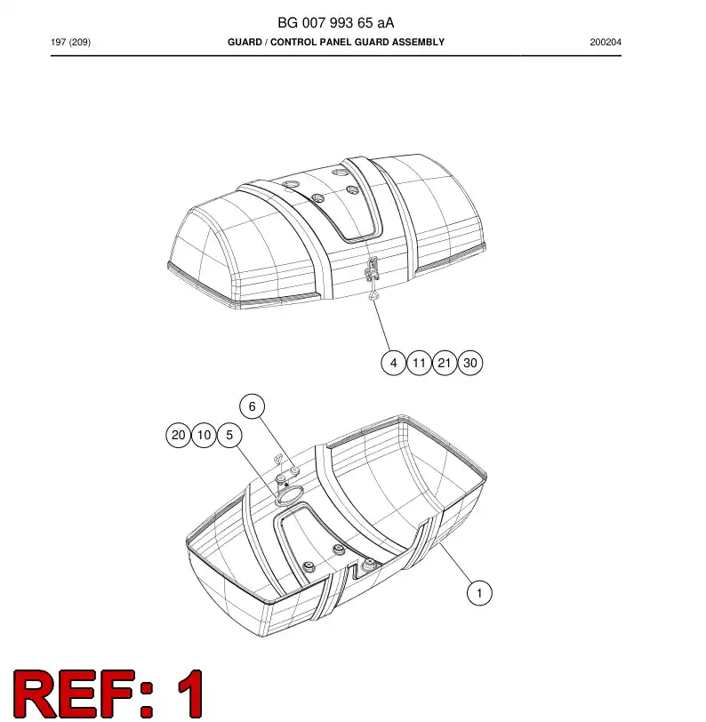 55088814 550 888 14 Cover, Plastic - Sandvik Technical Drawing