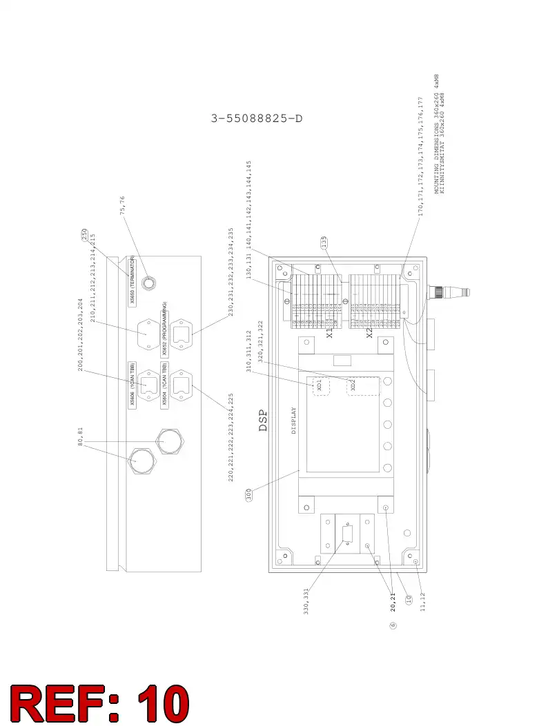 55088872 550 888 72 Stainless steel enclosure - Sandvik Technical Drawing