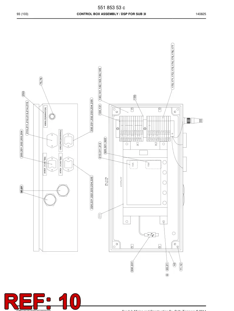 55088872c 550 888 72c Enclosure, Stainless Steel - Sandvik Technical Drawing