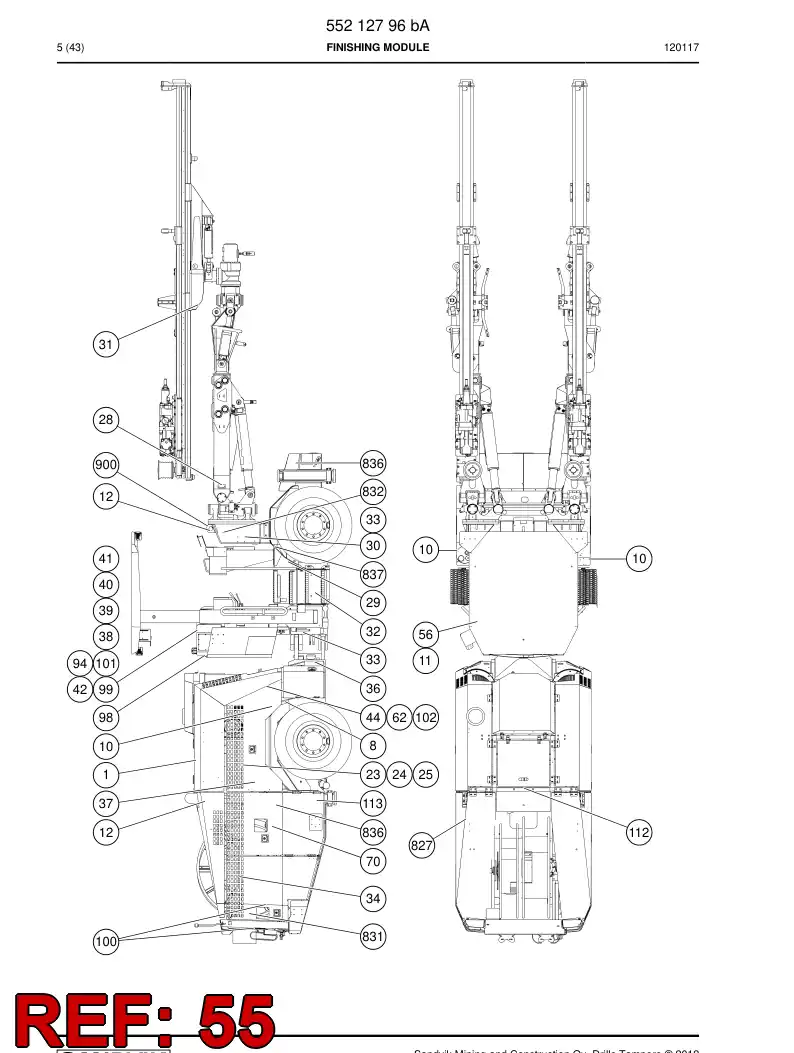 55089054a 550 890 54a Sign - Sandvik Technical Drawing