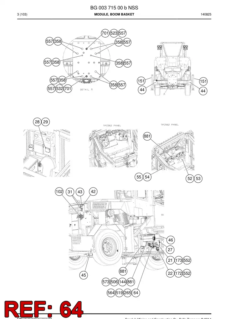 55089129a 550 891 29a Bracket - Sandvik Technical Drawing