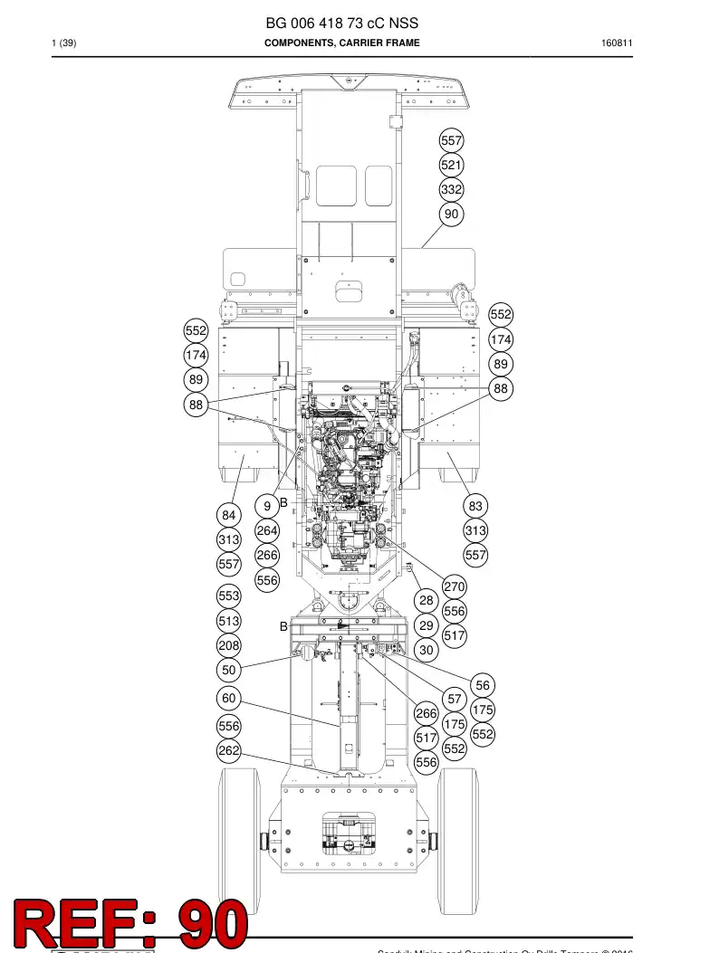 55089148a 550 891 48a Counterweight - Sandvik Technical Drawing