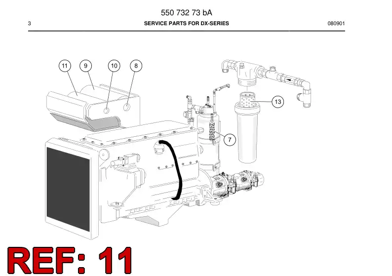 55089266a 550 892 66a Filter element - Sandvik Technical Drawing
