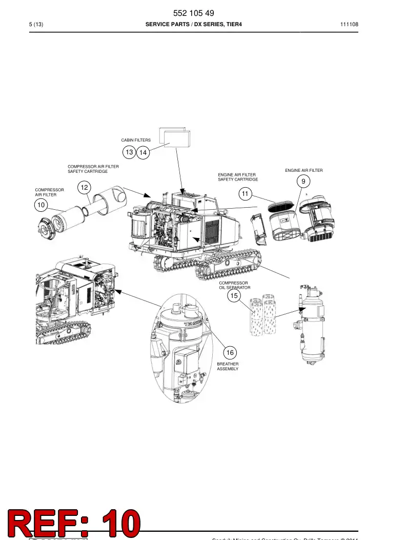 55089266c 550 892 66c Element, Filter - Sandvik Technical Drawing