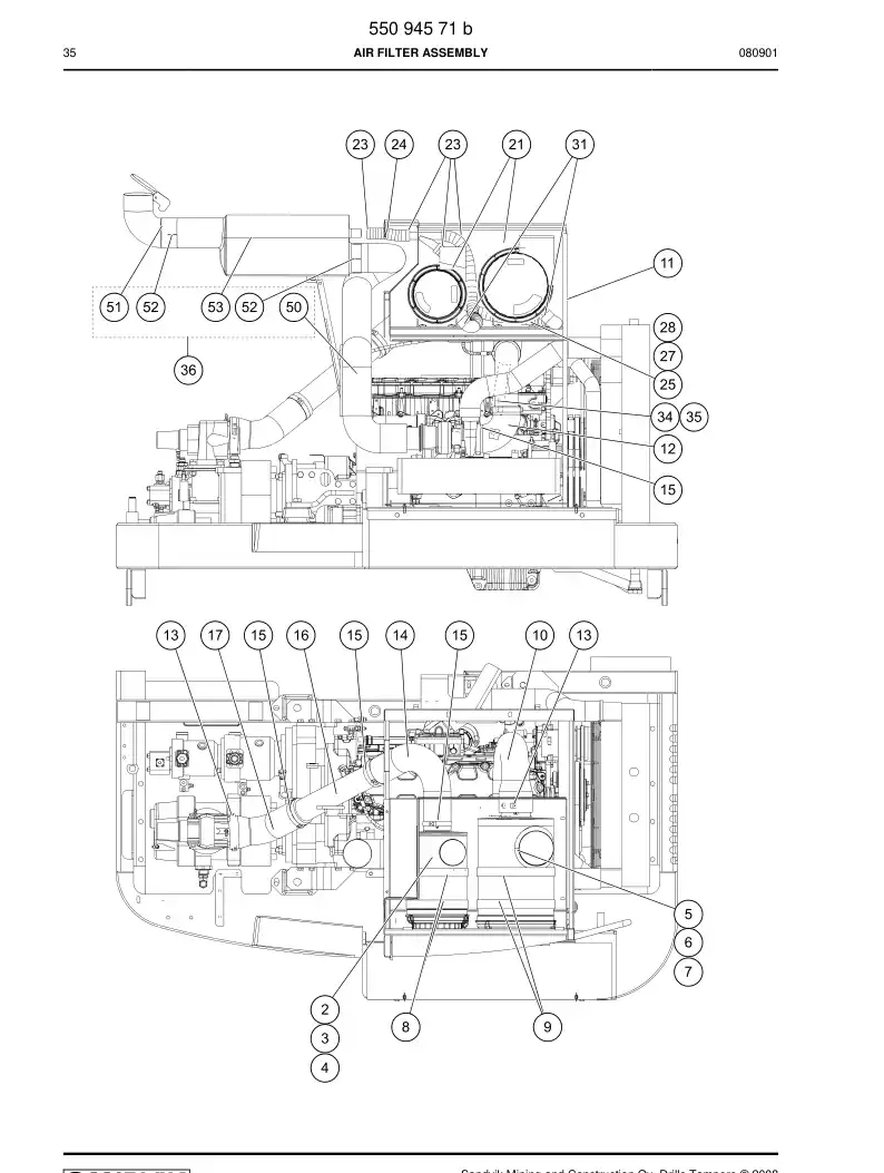 55089267a 550 892 67a Filter element - Sandvik Technical Drawing