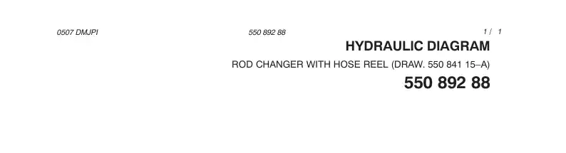 55089288 550 892 88 HOSE LIST, ROD CHANGER - Sandvik Technical Drawing