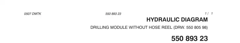 55089323 550 893 23 HOSE LIST, DRILLING MODULE - Sandvik Technical Drawing