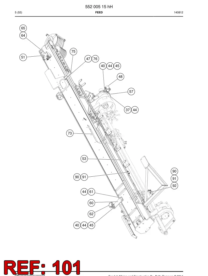 55089405c 550 894 05c Hosing Set - Sandvik Technical Drawing