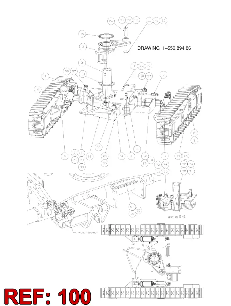 55089524 550 895 24 HYDRAULIC DIAGRAM - Sandvik Technical Drawing