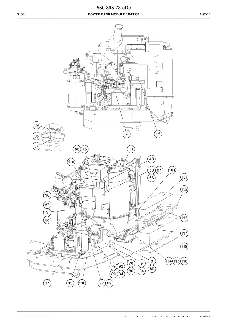 55089573e 550 895 73e POWER PACK MODULE - Sandvik Technical Drawing