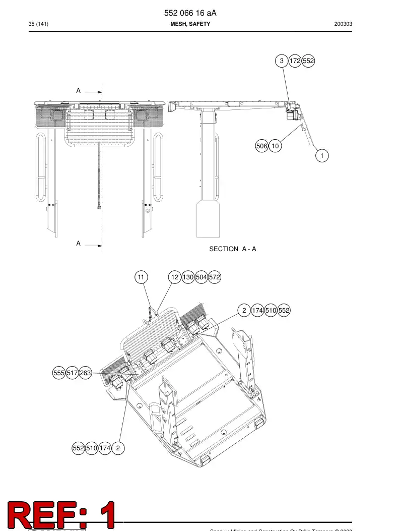 55089642 550 896 42 Guard - Sandvik Technical Drawing