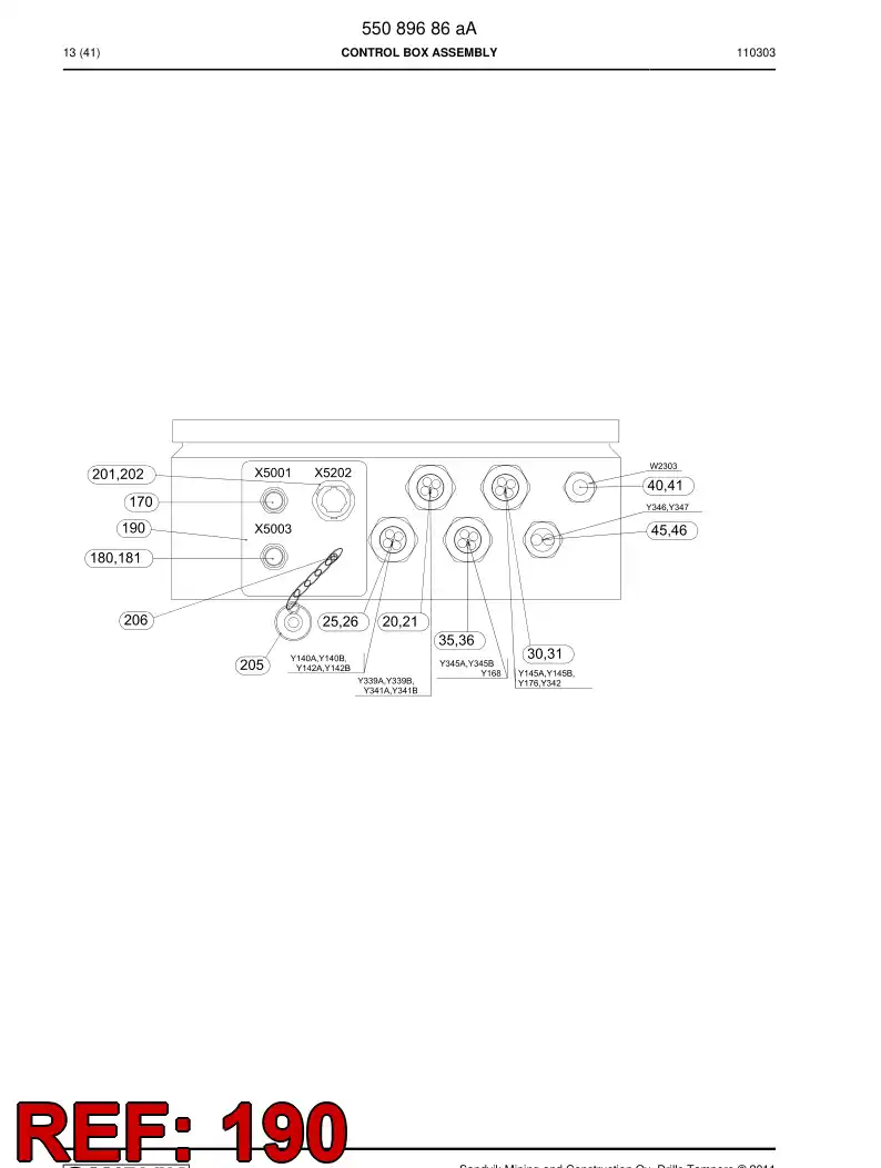 55089757 550 897 57 Decal - Sandvik Technical Drawing