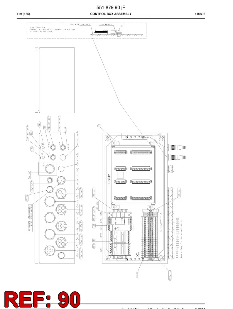 55089805 550 898 05 Light, Signal - Sandvik Technical Drawing