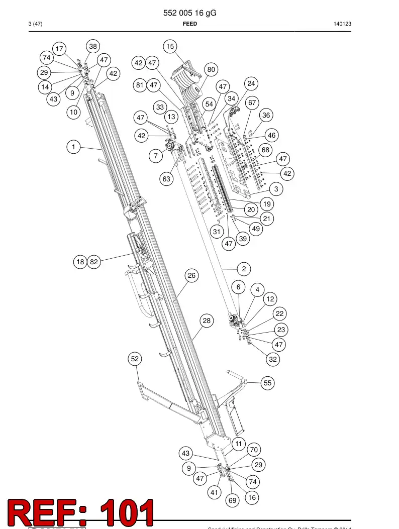 55089813d 550 898 13d Hosing Set - Sandvik Technical Drawing