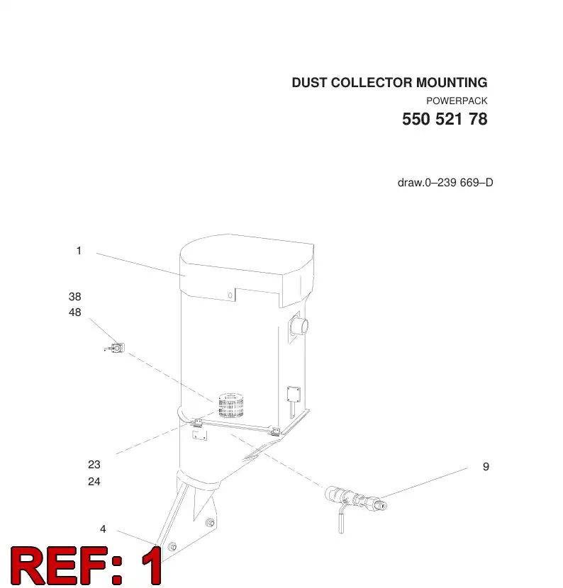 55089815 550 898 15 DUST COLLECTOR - Sandvik Technical Drawing