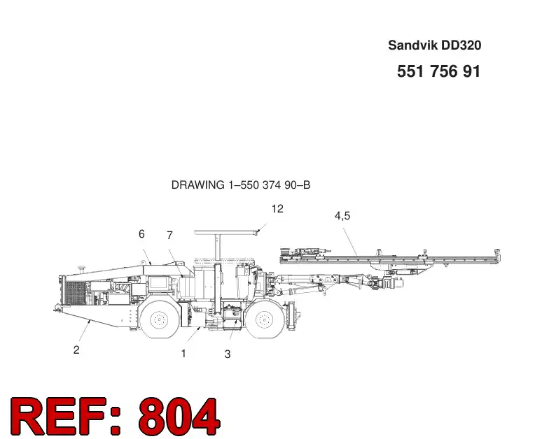 55089879 550 898 79 HOSING, Flushing - Sandvik Technical Drawing