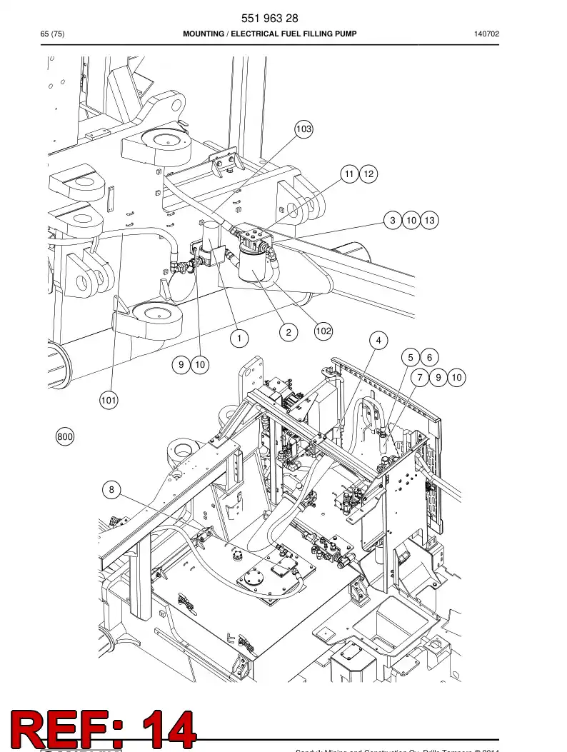 55089932 550 899 32 Cable assembly - Sandvik Technical Drawing